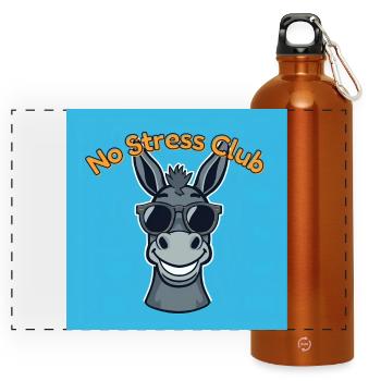 No Stress Club Donkey Cool - Panoramic Drinks Bottle with Carabiner 750 ml - burnt orange - Front