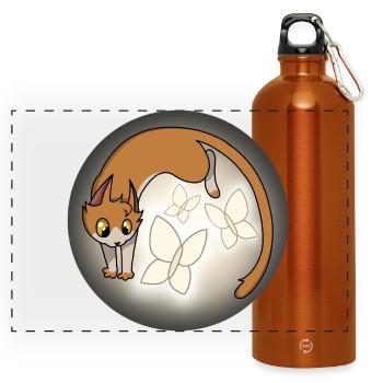 Whiskers of Light - Panoramic Drinks Bottle with Carabiner 750 ml - burnt orange - Front