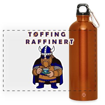 oslo norway warrior viking coffee vibe culture - Panoramic Drinks Bottle with Carabiner 750 ml - burnt orange - Front