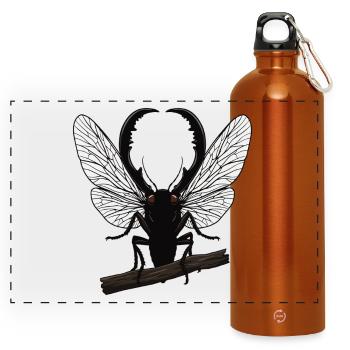 Coleoptere Lucane Cerf Volant Stag Jaw - Panorama Trinkflasche mit Karabiner 750 ml - Orange - Vorne