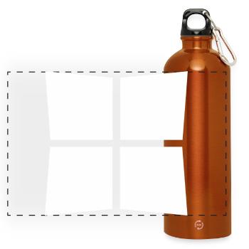 Win - Panorama Trinkflasche mit Karabiner 750 ml - Orange - Vorne