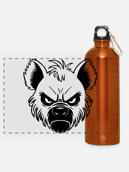 Hyäne - Panorama Trinkflasche mit Karabiner 750 ml - Orange