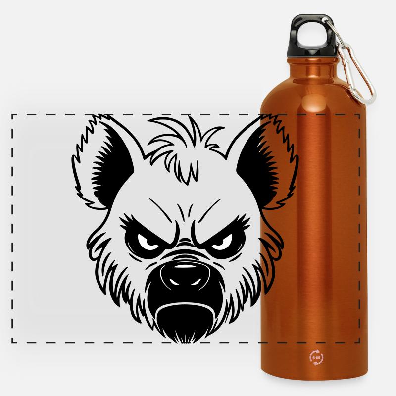 Hyäne - Panorama Trinkflasche mit Karabiner 750 ml - Orange