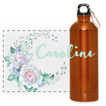 Für Caroline - Panorama Trinkflasche mit Karabiner 750 ml - Orange - Vorne