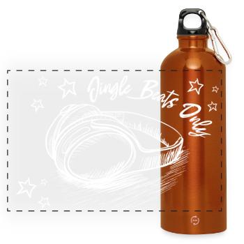 Jingle Beats Only - Music Christmas Advent - Panoramic Drinks Bottle with Carabiner 750 ml - burnt orange - Front