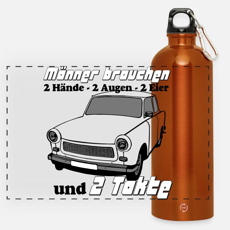  , DDR , 2 Hände 2 Augen 2 Eier 2 Takte (25 - Panorama Trinkflasche mit Karabiner 750 ml - Orange