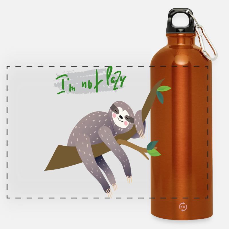 Sloth i'm not lazy - Panoramic Drinks Bottle with Carabiner 750 ml - burnt orange