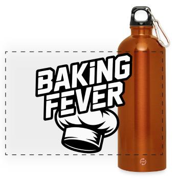 Baking Fever Küchenlogo - Panorama Trinkflasche mit Karabiner 750 ml - Orange - Vorne