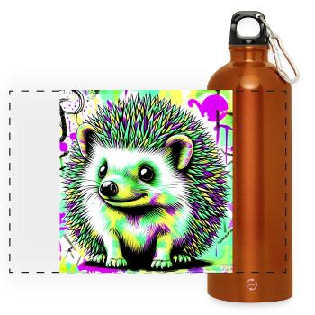 Igel - Panorama Trinkflasche mit Karabiner 750 ml - Orange - Vorne
