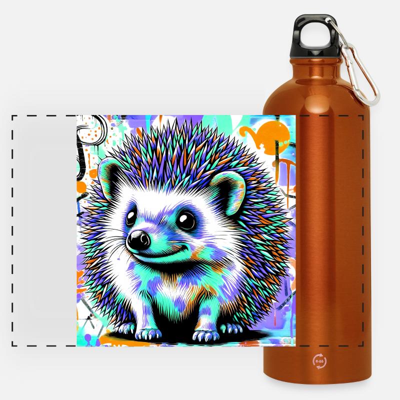 hedgehog - Panoramic Drinks Bottle with Carabiner 750 ml - burnt orange