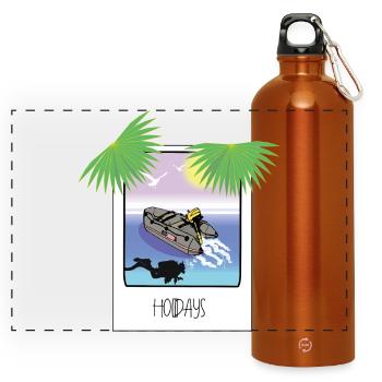 Instantané Vacances - Gourde panoramique avec mousqueton 750 ml - orange - Devant