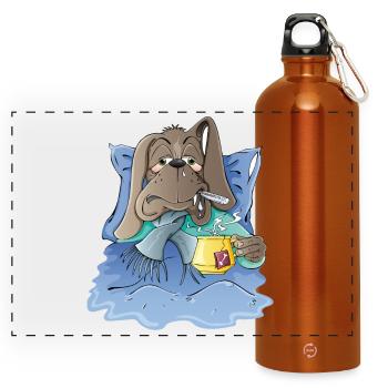 Hundeelend - Panorama Trinkflasche mit Karabiner 750 ml - Orange - Vorne