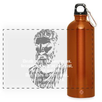 Citation gothique de la mort d’Épicure - Gourde panoramique avec mousqueton 750 ml - orange - Devant