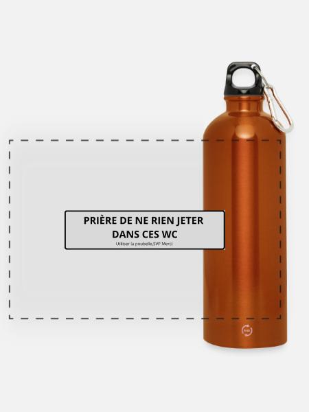 Toiletten-Aufkleber - Panorama Trinkflasche mit Karabiner 750 ml - Orange