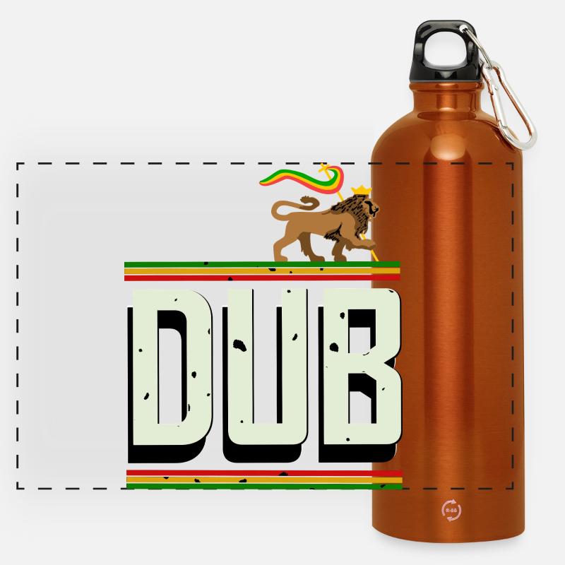 Dub Reggae - Panoramic Drinks Bottle with Carabiner 750 ml - burnt orange