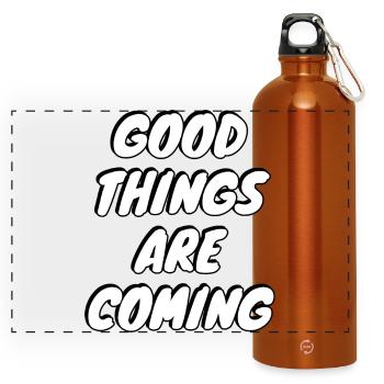 De bonnes choses arrivent - Gourde panoramique avec mousqueton 750 ml - orange - Devant