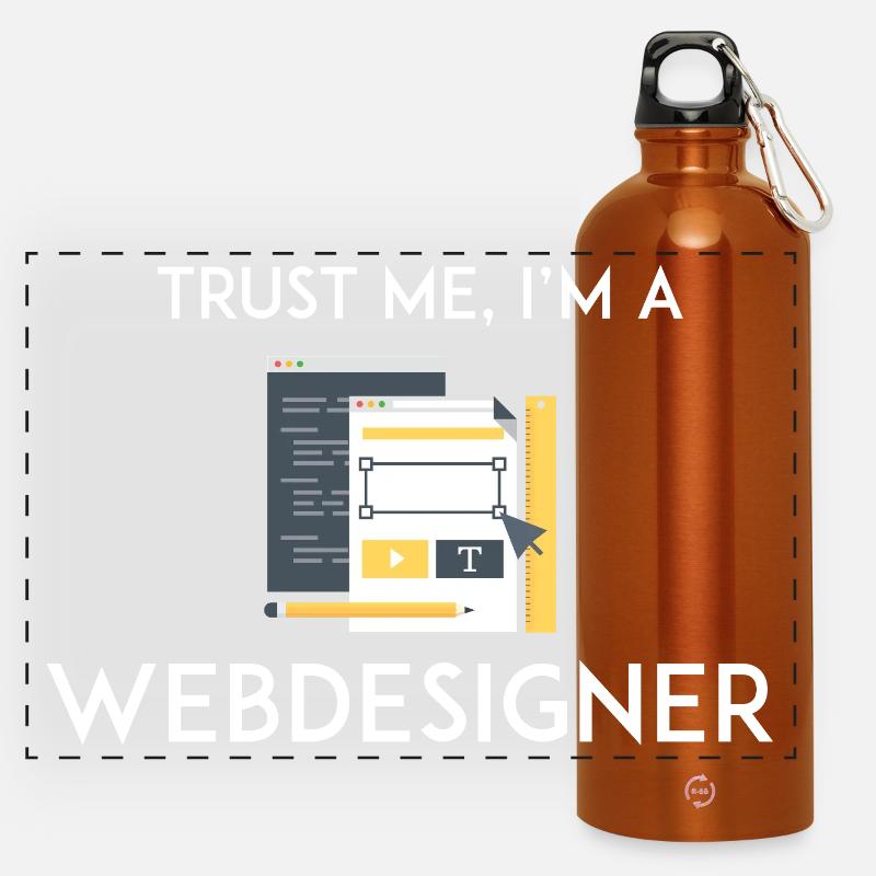 Croyez-moi, je suis webdesigner - Gourde panoramique avec mousqueton 750 ml - orange