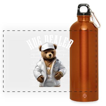 Gangster Hug Dealer Ours en peluche Drôle - Gourde panoramique avec mousqueton 750 ml - orange - Devant
