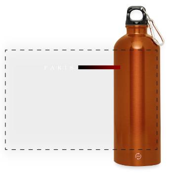 Paris, I love Paris, the City of Light, the capital - Panoramic Drinks Bottle with Carabiner 750 ml - burnt orange - Front