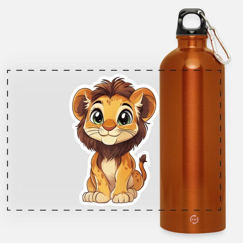 Lion - Panoramic Drinks Bottle with Carabiner 750 ml - burnt orange