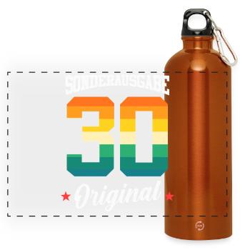 30 Birthday - Panoramic Drinks Bottle with Carabiner 750 ml - burnt orange - Front