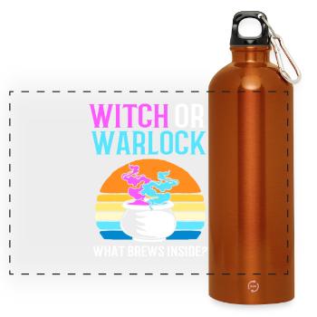 Halloween Gender Reveal - Panorama Trinkflasche mit Karabiner 750 ml - Orange - Vorne