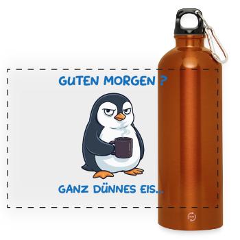 Dünnes Eis Mood - Panoramic Drinks Bottle with Carabiner 750 ml - burnt orange - Front