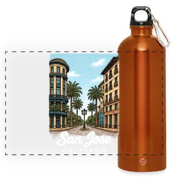 San Jose Kalifornien - Panorama Trinkflasche mit Karabiner 750 ml - Orange - Vorne
