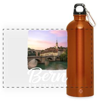 Berne, Suisse - Gourde panoramique avec mousqueton 750 ml - orange - Devant