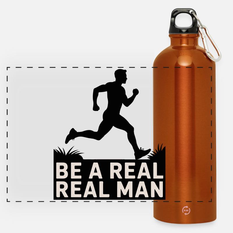 Real Man Run: Bold Drive - Panoramisk vattenflaska med karbinhake 750 ml - orange