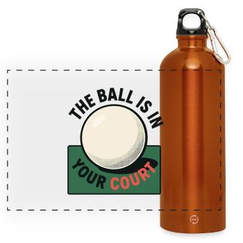 This ball is in your court - Ping Pong - Panoramic Drinks Bottle with Carabiner 750 ml - burnt orange - Front