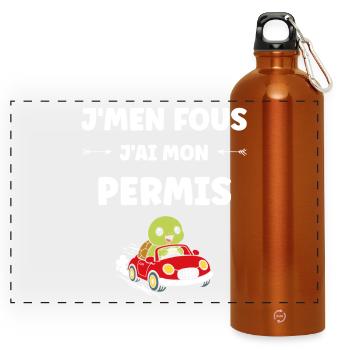 Humor Ich habe meinen Führerschein - Panorama Trinkflasche mit Karabiner 750 ml - Orange - Vorne
