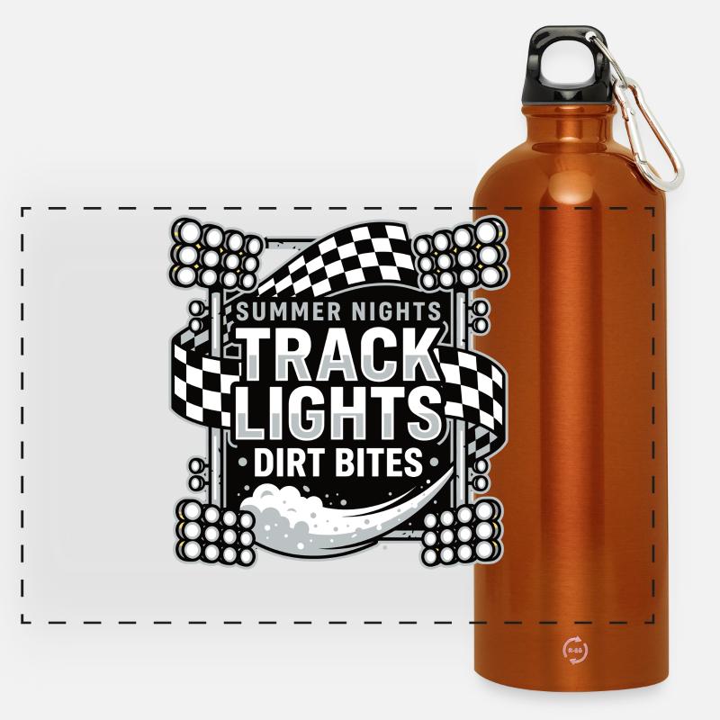 Summer Nights Track Lights Dirt Bites - Panoramic Drinks Bottle with Carabiner 750 ml - burnt orange