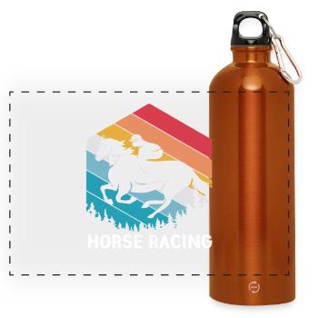 Courses de chevaux - Gourde panoramique avec mousqueton 750 ml - orange - Devant