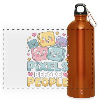 Graphiste Pixels avant Designer de marque - Gourde panoramique avec mousqueton 750 ml - orange - Devant