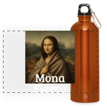 Mona Fleeca Leonardo Da Vinci Drôle Froid Mona l - Gourde panoramique avec mousqueton 750 ml - orange - Devant