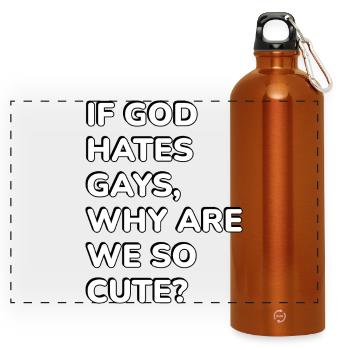 humour gai - Gourde panoramique avec mousqueton 750 ml - orange - Devant