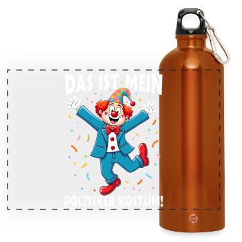 Carnival Costume Politician Carnival Carnival - Panoramic Drinks Bottle with Carabiner 750 ml - burnt orange - Front