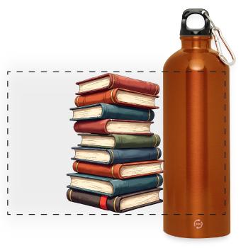 Bücher - Panorama Trinkflasche mit Karabiner 750 ml - Orange - Vorne