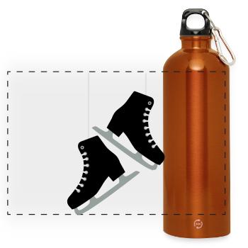 Schlittschuhe - Panorama Trinkflasche mit Karabiner 750 ml - Orange - Vorne