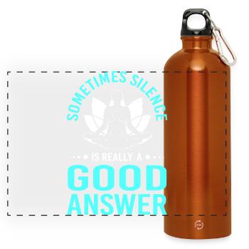 Zen Meditation Buddhismus Buddhist Buddha Chakra - Panorama Trinkflasche mit Karabiner 750 ml - Orange - Vorne