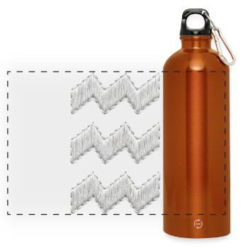 Eindhoven Vibes embroidery look white (printed) - Panoramic Drinks Bottle with Carabiner 750 ml - burnt orange - Front