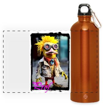 Poupée oiseau inhabituelle de style punk - Gourde panoramique avec mousqueton 750 ml - orange - Devant