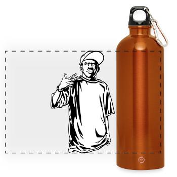 Gangster Rapper - Panorama Trinkflasche mit Karabiner 750 ml - Orange - Vorne