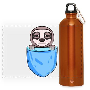 Conception de paresseux drôle - Gourde panoramique avec mousqueton 750 ml - orange - Devant