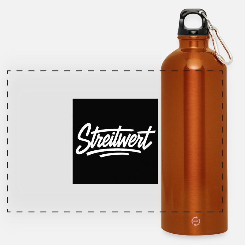 Logo Contested Script Noir - Gourde panoramique avec mousqueton 750 ml - orange