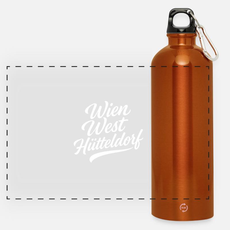 Vienna West Hütteldorf - Panoramic Drinks Bottle with Carabiner 750 ml - burnt orange