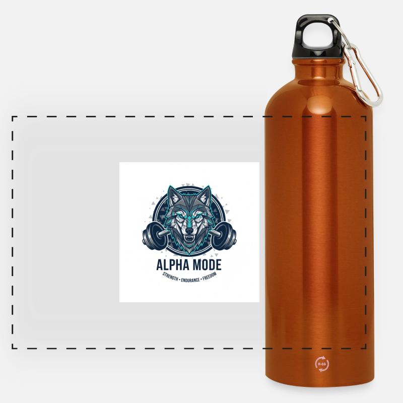 ALPHA_MODE_WOLF - Gourde panoramique avec mousqueton 750 ml - orange