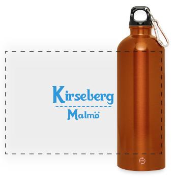 Kirseberg – Malmö Sky Blue Design - Panoramic Drinks Bottle with Carabiner 750 ml - burnt orange - Front