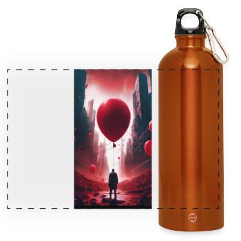 Ruines de la ville apocalyptique - Gourde panoramique avec mousqueton 750 ml - orange - Devant